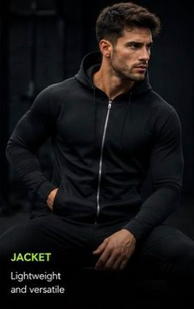 5-Piece Men’s Compression Sportswear Set – Hoodie, T-Shirt, Shorts & Leggings Gym Outfit Vidalfit-Essentials